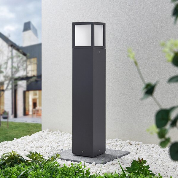 Lucande staza Dewari, E27, 65 cm, tamno siva, IP54, prigušiva, Sivo, Aluminij