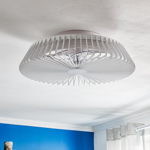 Mantra Iluminación Himalaya Smart LED stropni ventilator, bijeli, DC, tih, Tuya, prigušiva, Bijela, Dnevni boravak/blagovaonica, Metal