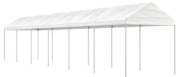 Sjenica s krovom bijela 13,38 x 2,28 x 2,69 m polietilen - Bijela / 13.38 x 2.28 x 2.69 m