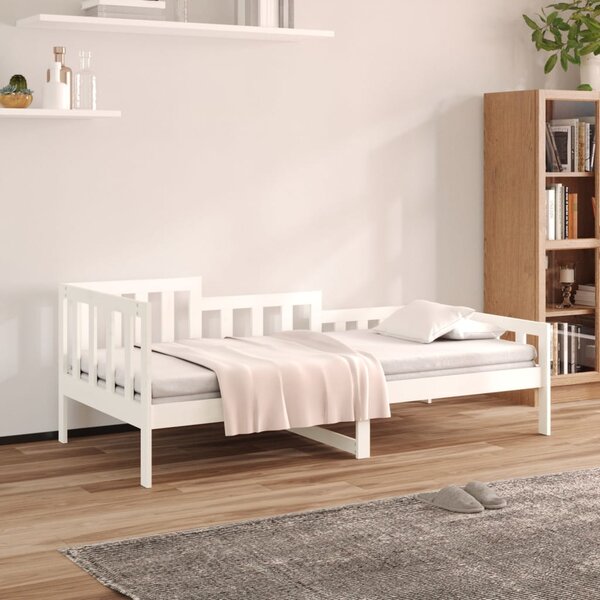 Dnevni krevet bez madraca bijeli 80 x 200 cm masivna borovina - Bijela / 80 x 200 cm