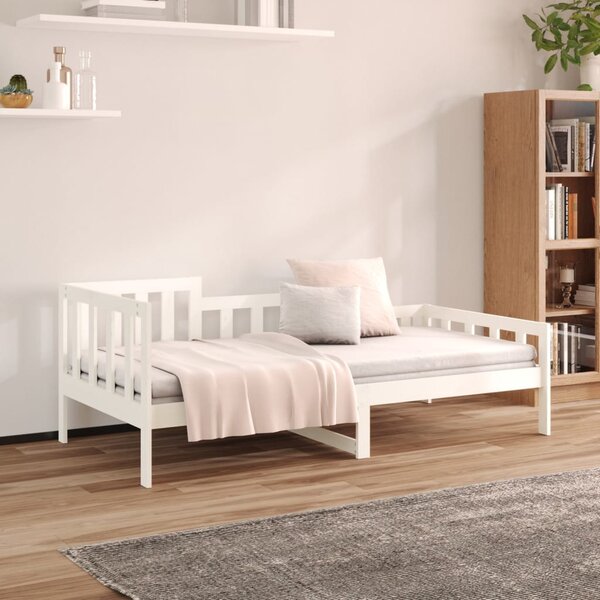 Dnevni krevet bez madraca bijeli 80 x 200 cm masivna borovina - Bijela / 80 x 200 cm
