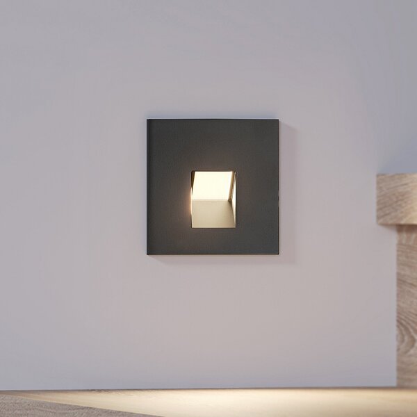 Arcchio LED ugradna svjetiljka Vexi, 7,5 cm x cm, crna, CCT, prigušiva, Crno, Dnevni boravak/blagovaonica, Aluminij, Četvrtasta ugradna svjetla