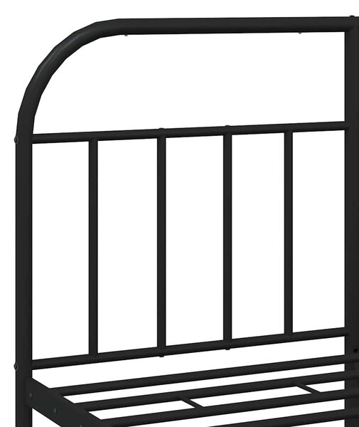 Metalni okvir kreveta uzglavlje i podnožje crni 140x200 cm - Crna / 140 x 200 cm