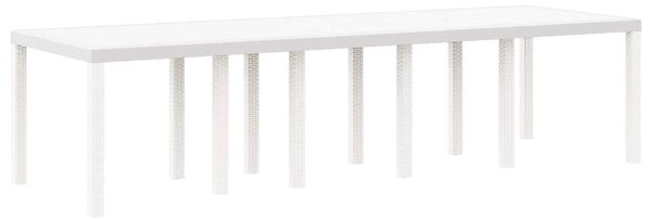 Vrtni set za objed s jastukom 13 pcs Bijelo Poli ratan i Pamuk - Bijela / 300 x 100 x 73 cm