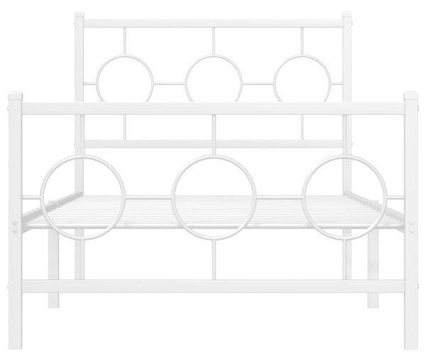 Metalni okvir kreveta uzglavlje i podnožje bijeli 90x190 cm - Bijela / 90 x 190 cm