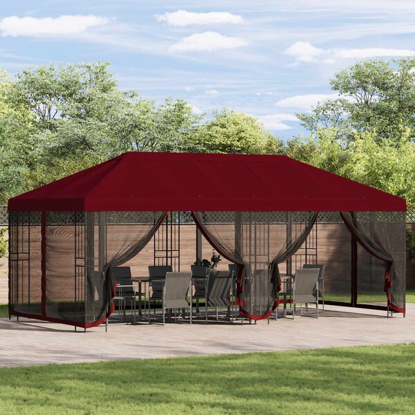 Paviljon s bočnim stranama 6 x 3 m Tamno crvena - Bordo / 6 x 3 m