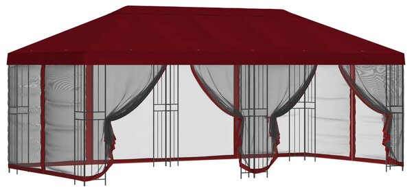 Paviljon s bočnim stranama 6 x 3 m Tamno crvena - Bordo / 6 x 3 m