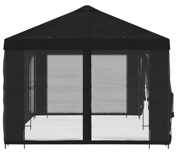 Paviljon s bočnim stranama 6 x 3 m Crna Poliester i čelik 190 - Crna / 6 x 3 m