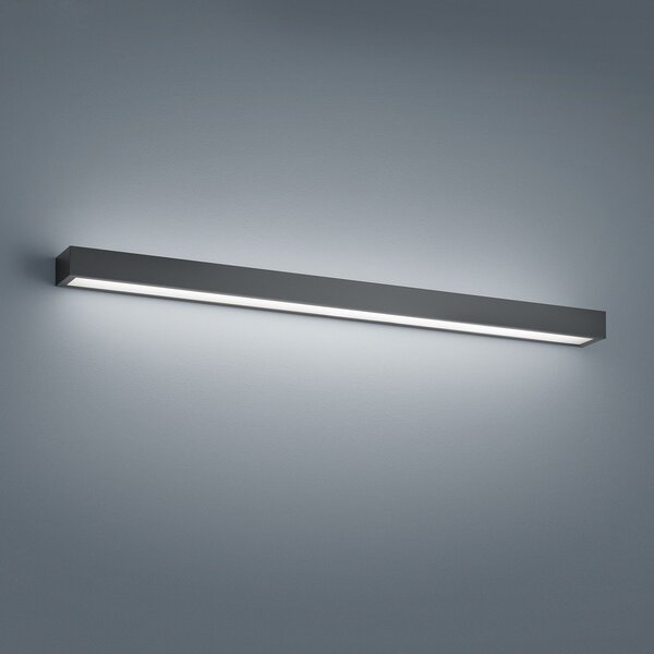 Helestra Theia LED zidna svjetiljka, mat crna 90 cm, Crno, kupaonica, Metal