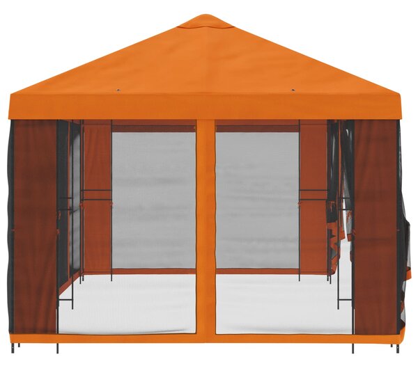Paviljon s bočnim stranama 6 x 3 m Narančasta Poliester i čelik - Narančasta / 6 x 3 m