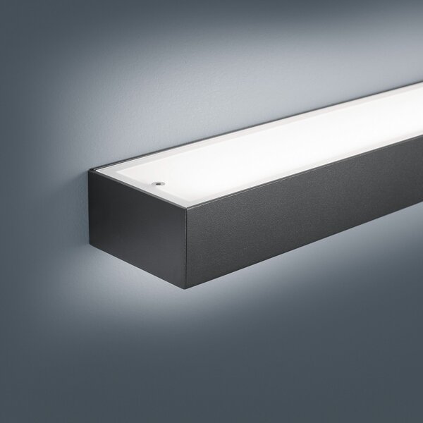 Helestra Theia LED zidna svjetiljka, mat crna 60 cm, Crno, kupaonica, Metal