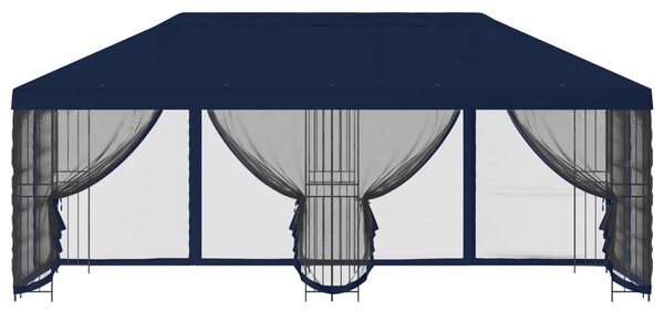 Paviljon s bočnim stranama 6 x 3 m Plava Poliester i čelik 190 - Plava / 6 x 3 m