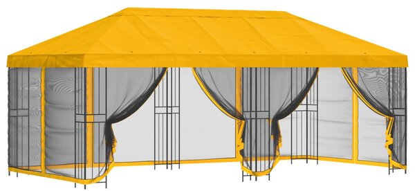 Paviljon s bočnim stranama 6 x 3 m Žuta Poliester i čelik 190 - Žuta / 6 x 3 m