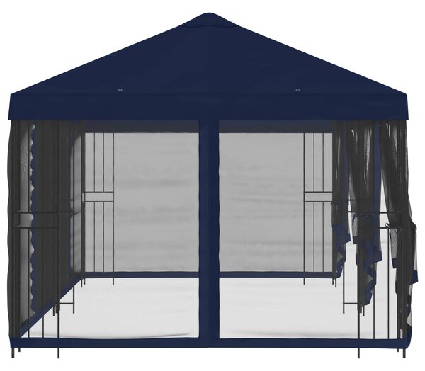 Paviljon s bočnim stranama 6 x 3 m Plava Poliester i čelik 190 - Plava / 6 x 3 m