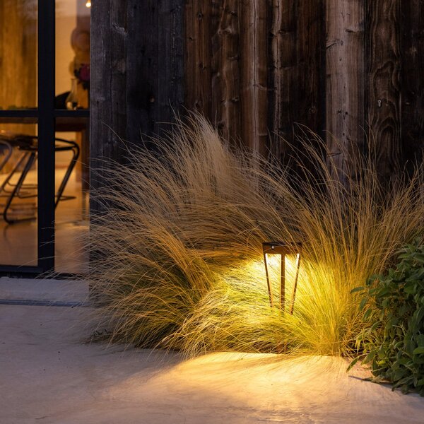 Les Jardins LED solarna lampa Tinka, visina 52 cm, corten, Smeđa / hrđa, Metal, Vanjski reflektor/šiljak za tlo