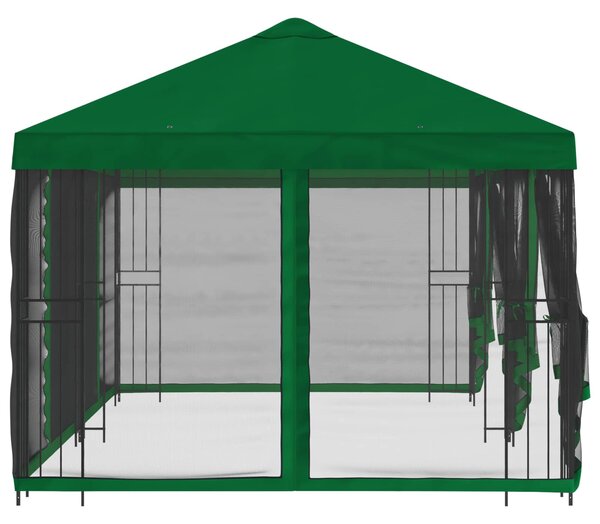Paviljon s bočnim stranama 6 x 3 m Zelena Poliester i čelik 190 - Zelena / 6 x 3 m