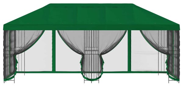 Paviljon s bočnim stranama 6 x 3 m Zelena Poliester i čelik 190 - Zelena / 6 x 3 m