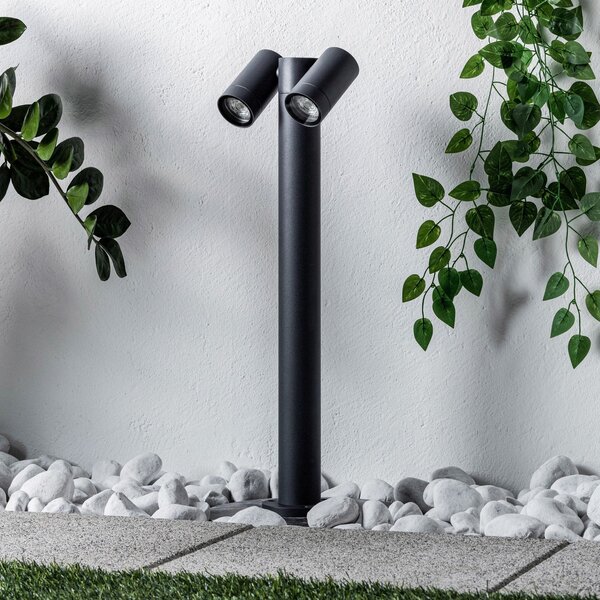 PRIOS Prios Tulimar putno svjetlo, 2 žarulje, 60 cm, metal, IP65, prigušiva, Crno, Metal