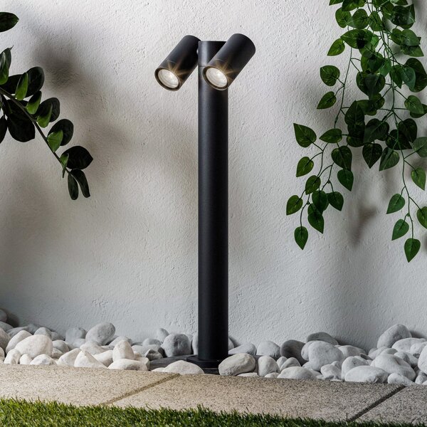 PRIOS Prios Tulimar putno svjetlo, 2 žarulje, 60 cm, metal, IP65, prigušiva, Crno, Metal