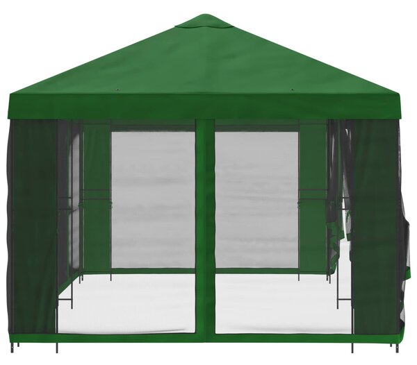 Paviljon s bočnim stranama 6 x 3 m Zelena Poliester i čelik 190 - Zelena / 6 x 3 m