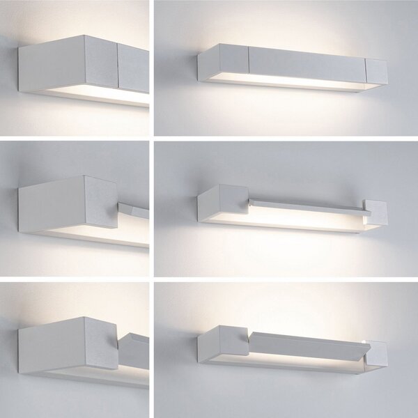 Paulmann LED zidna svjetiljka Lucille, bijela, 40 cm, prigušljiva, IP44, prigušiva, Bijela, kupaonica, Metal