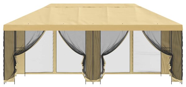 Paviljon s bočnim stranama 6 x 3 m Krem Poliester i čelik 190 - Krem / 6 x 3 m