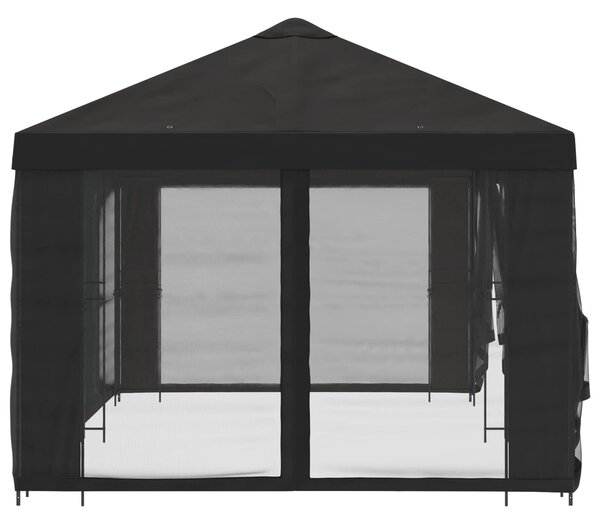 Paviljon s bočnim stranama 6 x 3 m Antracit Poliester i čelik - Antracit / 6 x 3 m