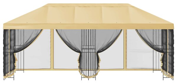 Paviljon s bočnim stranama 6 x 3 m Krem Poliester i čelik 190 - Krem / 6 x 3 m