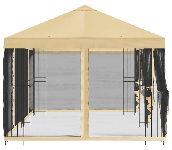 Paviljon s bočnim stranama 6 x 3 m Krem Poliester i čelik 190 - Krem / 6 x 3 m