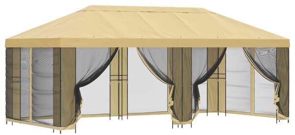 Paviljon s bočnim stranama 6 x 3 m Krem Poliester i čelik 190 - Krem / 6 x 3 m