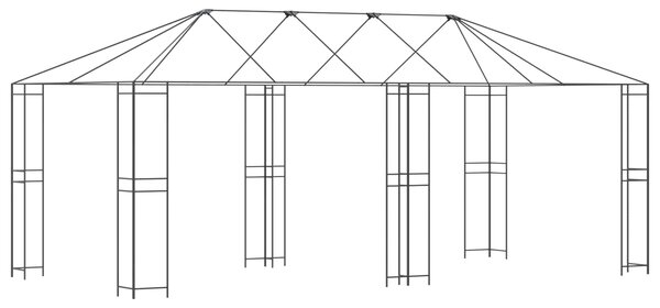 Okvir za gazebo 6 x 3 m Crna Čelik - Crna / 6 x 3 m