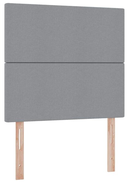 Krevet s prostorom za pohranu s LED-om Svijetlo siva Poliester - Svjetlosiva / 90 x 190 cm