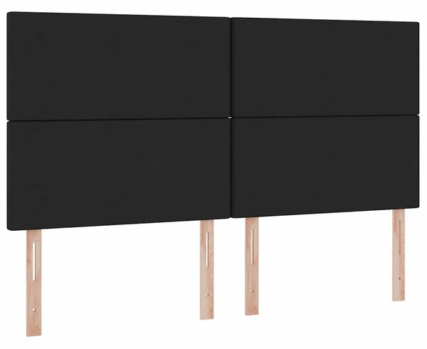 Krevet s od storage s uzglavljem Crna 200 x 200 cm Tkanina - Crna / 200 x 200 cm
