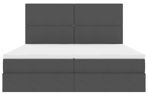 Krevet s od storage s uzglavljem Crna 200 x 200 cm Tkanina - Crna / 200 x 200 cm