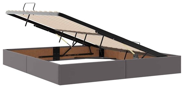 Krevet s od storage s madracem Siva 160 x 200 cm Lažna koža - Siva / 160 x 200 cm
