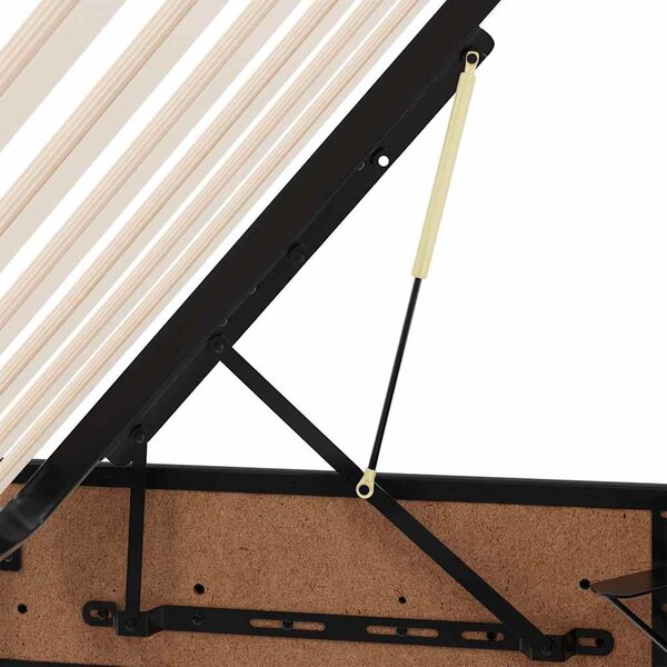 Krevet s od storage s madracem Crna 160 x 200 cm Lažna koža - Crna / 160 x 200 cm