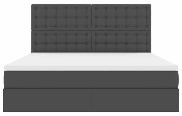 Krevet s od storage s madracem Crna 160 x 200 cm Lažna koža - Crna / 160 x 200 cm