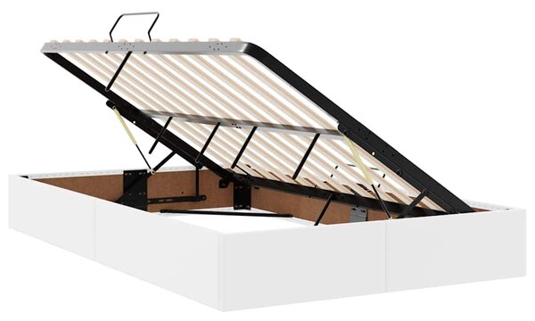 Krevet s od storage Čista bijela 120 x 200 cm Lažna koža - Bijela / 120 x 200 cm