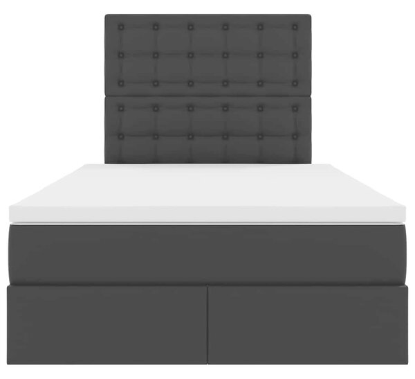 Krevet s od storage s madracem Crna 120 x 200 cm Lažna koža - Crna / 120 x 200 cm