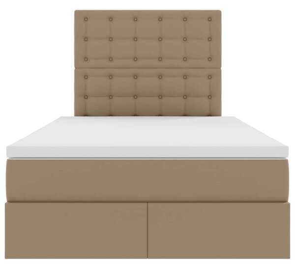 Krevet s od storage s madracem Kapućino 120 x 200 cm Lažna koža - Smeđa / 120 x 200 cm