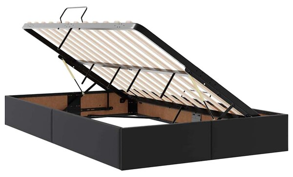 Krevet s od storage s madracem Crna 120 x 200 cm Lažna koža - Crna / 120 x 200 cm