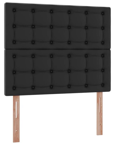 Krevet s od storage s madracem Crna 120 x 200 cm Lažna koža - Crna / 120 x 200 cm