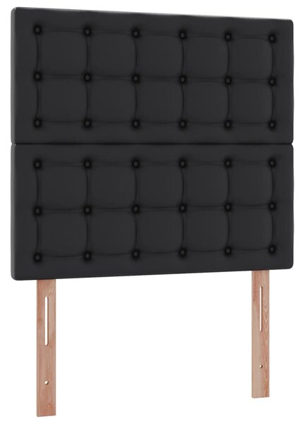 Krevet s od storage s madracem Crna 90 x 190 cm Lažna koža - Crna / 90 x 190 cm
