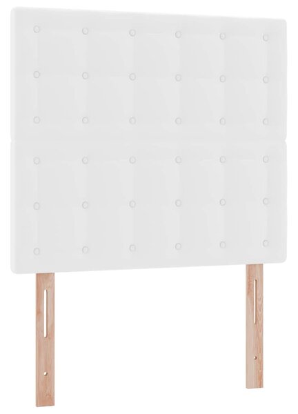 Krevet s od storage Čista bijela 90 x 200 cm Lažna koža - Bijela / 90 x 200 cm