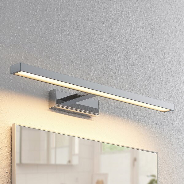 Lindby LED svjetiljka za ogledalo Jukka, 60 cm, krom, metal, IP44, Metalik, kupaonica, Aluminij