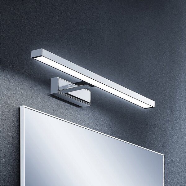 Lindby LED svjetiljka za ogledalo Jukka, 60 cm, krom, metal, IP44, Metalik, kupaonica, Aluminij