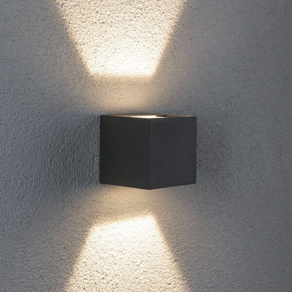 Paulmann Cybo LED vanjska zidna svjetiljka, 2700 K, 8 x cm, siva, Sivo, Metal