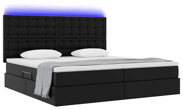 Krevet s prostorom za pohranu s LED-om Crna 200 x 200 cm - Crna / 200 x 200 cm