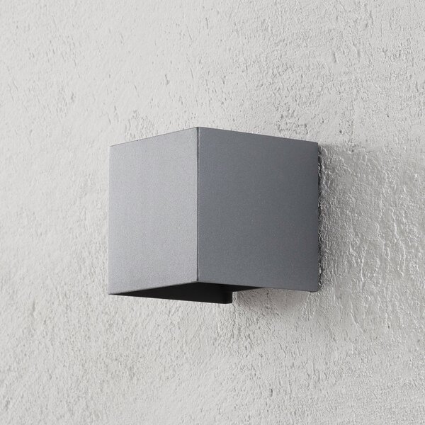 ORION LED vanjska zidna svjetiljka Cube, antracit, metal, 10 cm, gore/dolje, Sivo, Metal, Zidna utičnica iznad/dolje