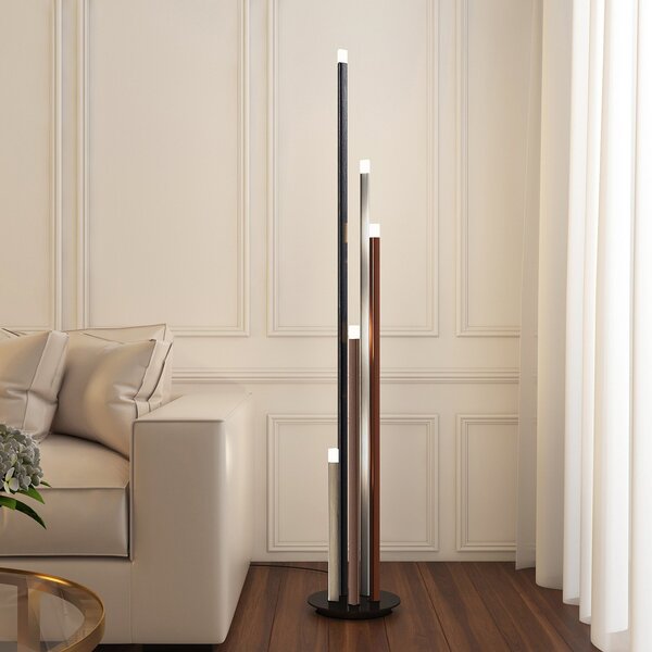 Lucande LED podna lampa Stoika, 150 cm, 5 žarulja, metal, prigušiva, Višebojno, Dnevni boravak/blagovaonica, Metal